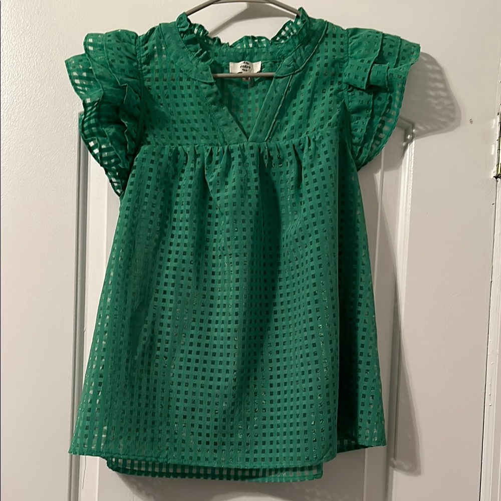 Green Eyelet Shirt